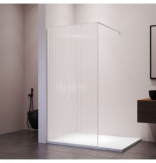 Душевой уголок RGW 81100810-155 100x195 см, стекло Ribbed (Ребристое) 8 мм, профиль Белый, коллекция Walk In