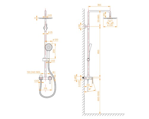 Душевая система RGW Shower Panels 51140131-01 SP-31, хром