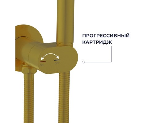 Гигиенический душ RGW Shower Panels SP-213Gb 581408213-06 со смесителем, золото brush 