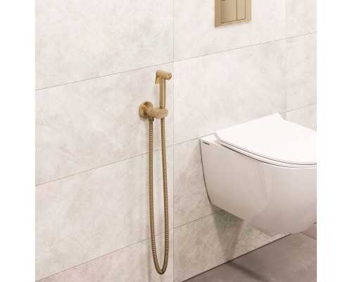 Гигиенический душ RGW Shower Panels SP-213Gb 581408213-06 со смесителем, золото brush 