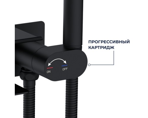 Смеситель с гигиеническим душем RGW SP-222-B черный 