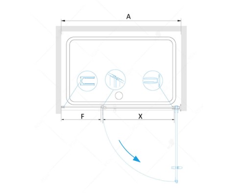  Распашная душевая дверь RGW HO-012-B 110*195 прозрачное стекло 8 мм 350601211-14 