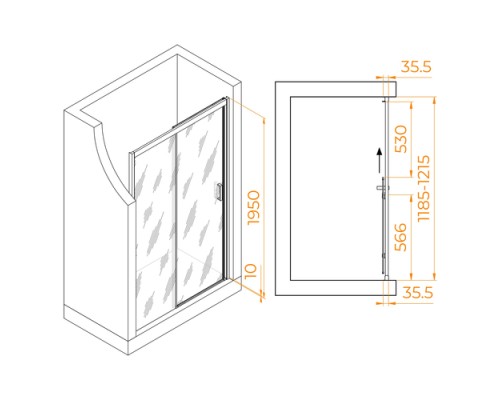 Душевая дверь RGW Passage 120x195 PA-017 стекло матовое, профиль хром 350801712-21 Душевая дверь RGW Passage 120x195 PA-017 стекло матовое, профиль хром 350801712-21