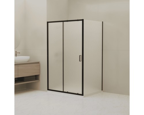 Душевой уголок RGW Classic CL-133B (CL-13 + Z-03), 060913348-44, 140 х 80 см, дверь раздвижная, стекло cora матовое, профиль черный 