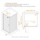 Душевой уголок квадратный RGW SV-135-2 100x100 Ribbed (Ребристое) стекло 8мм, профиль хром