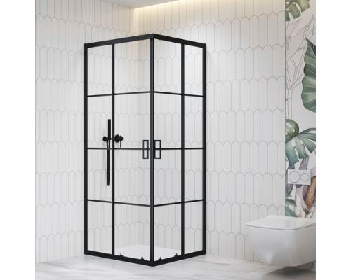 Душевой уголок RGW PA-34B 800x800  стекло прозрачное, профиль черный