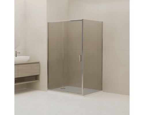 Душевой уголок RGW Classic CL-133 (CL-13 + Z-03), 060913329-31, 120 х 90 см, дверь раздвижная, стекло тонированное, профиль хром 