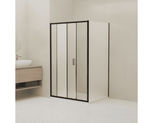 Душевой уголок RGW Classic CL-133B (CL-13 + Z-03), 060913358-44, 150 х 80 см, дверь раздвижная, стекло cora матовое, профиль черный