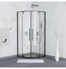 Душевой уголок RGW 100*100*200 SV-53 B, полукруг, черный, прозрачное стекло 6 мм 06325300-14