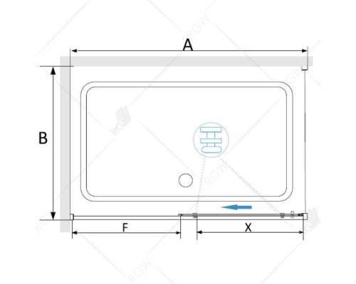 Распашная душевая дверь  RGW SV-42B (SV-12B + Z-050-2B) прозрачное cтекло цвет профиля 6 мм 32324294