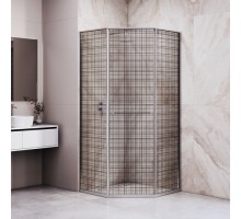 Душевой уголок RGW SV-82 L 100x100 33328200-241L стекло  черная вуаль, профиль хром 