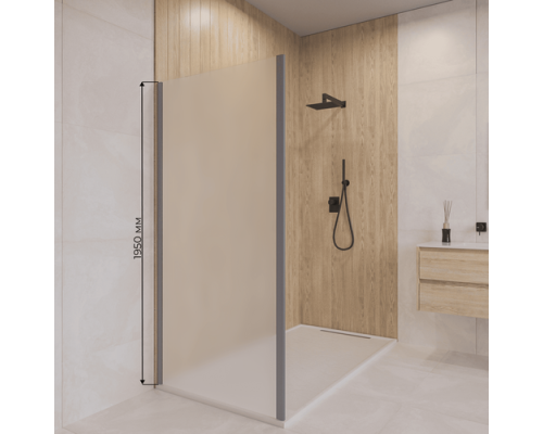 Боковая панель   RGW Z-050-2Gr 800х1950 стекло матовое-сатинат, профиль серый