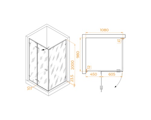 Душевой уголок RGW Stilvol SV-040Gr 110x100 серый, прозрачное 353204010-110 Душевой уголок RGW Stilvol SV-040Gr 110x100 серый, прозрачное 353204010-110