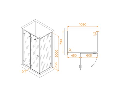 Душевой уголок RGW Stilvol SV-040Gr 110x80 серый, прозрачное 353204018-110 Душевой уголок RGW Stilvol SV-040Gr 110x80 серый, прозрачное 353204018-110