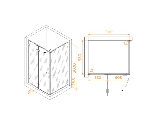 Душевой уголок RGW Stilvol SV-040Gr 120x100 серый, прозрачное 353204020-110 Душевой уголок RGW Stilvol SV-040Gr 120x100 серый, прозрачное 353204020-110