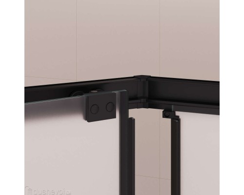 Душевой уголок RGW Passage 100x100 PA-86B стекло сатин, профиль черный матовый (38088600-24N)