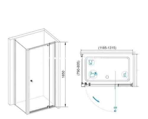 Душевой уголок RGW Passage PA-44-1B 120х80 профиль черный стекло прозрачное 410844128-014