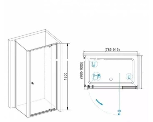 Душевой уголок RGW Passage PA-44-1B 80х100 профиль черный стекло прозрачное (410844180-014)