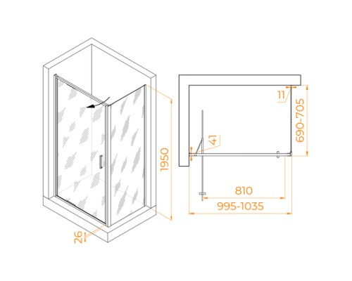Душевой уголок RGW Stilvoll SV-145B 100х70 703214507-14 профиль черный, стекло прозрачное Душевой уголок RGW Stilvoll SV-145B 100х70 703214507-14 профиль черный, стекло прозрачное