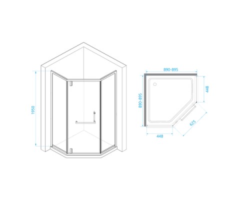 Душевой уголок RGW HO-084Gb 90x90 прозрачное стекло / профиль золото браш 350608499-016