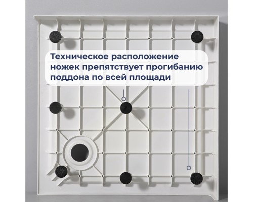 Душевой поддон с сифоном RGW SMC-C 80x80 белый 