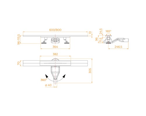 Дренажный канал RGW SDR-53B 76215360-04, 60 см, цвет черный 