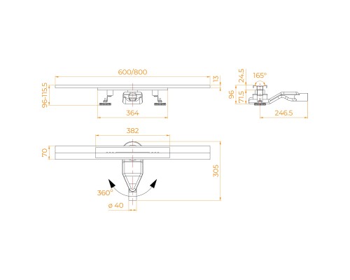 Дренажный канал RGW SDR-53B 76215380-04, 80 см, цвет черный 