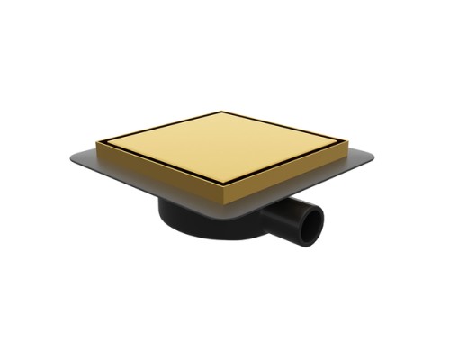 Душевой трап RGW SDR-10 79211000-06, 10 х 10 см, решетка под плитку, золото BRUSH