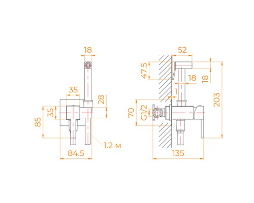 Гигиенический душ со смесителем RGW Shower Panels SP-212 хром