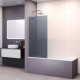 Стационарная шторка для ванны RGW Screens SC-151 80х150 тонированное стекло (Серое) 6мм 351115108-31