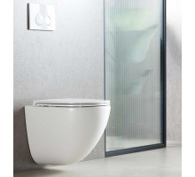 Унитаз подвесной безободковый с закрытым дном Tornado Santi Line SL-5025Z сиденье Duroplast, микролифт, белый глянец