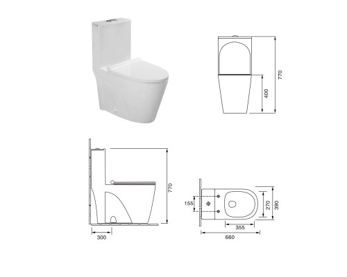 Унитаз напольный безободковый Santi Line SL-5012 сиденье Duroplast, микролифт, арматура GEBERIT, белый глянец Унитаз напольный безободковый Santi Line SL-5012 сиденье Duroplast, микролифт, арматура GEBERIT, белый глянец
