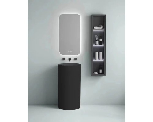 Умывальник напольный без перелива Santi Line SL-4014MB 445x445x865 без отверстия под смеситель чёрная матовая Умывальник напольный без перелива Santi Line SL-4014MB 445x445x865 без отверстия под смеситель чёрная матовая