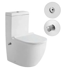 Унитаз напольный с встроенным смесителем и функцией биде Santi Line SL-5011SM-BD сиденье Duroplast, микролифт,арматура GEBERIT, белый глянец