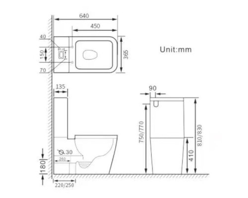 SantiLine SL-5017SM-BD Унитаз напольный с встроенным смесителем и функцией биде арматура GEBERIT керамический пристенный 625*380*810 белый с сиденьем микролифт