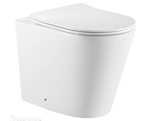 Унитаз приставной безободковый Tornado Santi Line SL-5020T сиденье Duroplast, микролифт, белый глянец