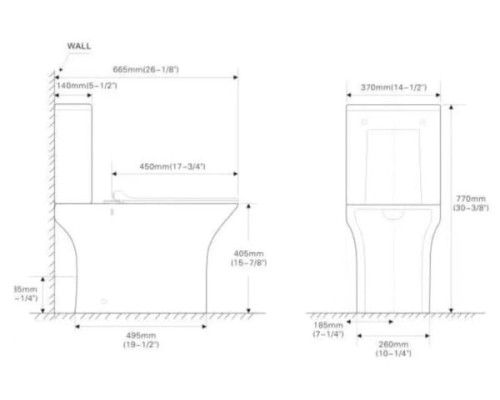 SantiLine SL-5022 Унитаз напольный безободковый керамический Open-back 670*370*760 белый с тонким сиденьем микролифт