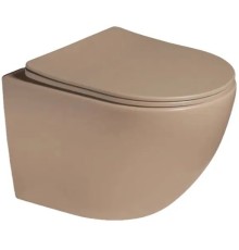 Унитаз подвесной, безободковый, светло-коричневый, матовый SantiLine SL-5102