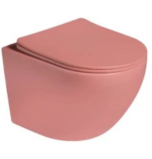 Унитаз подвесной, безободковый, персиковый, матовый SantiLine SL-5104