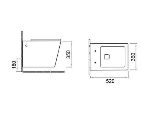 SantiLine SL-5007MW Унитаз подвесной, безободковый, белый матовыйкерамический520*360*350с тонким сиденьем микролифт 