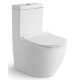 Унитаз напольный безободковый Santi Line SL-5011 Сиденье Duroplast, микролифт, арматура GEBERIT, белый глянец