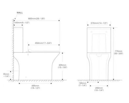 SantiLine SL-5023 Унитаз напольный безободковый керамический Open-back белый с тонким сиденьем микролифт