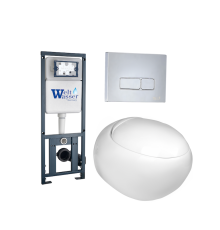 Наборы инсталляций+унитаз подвесной+кнопка MARBERG 410 + JECKENBACH 004 GL-WT + MAR 410 SE-CR