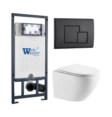Наборы инсталляций+унитаз подвесной+кнопка MARBERG 507 + MERZBACH 041 XL GL-WT + MAR 507 SE MT-BL