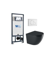 Наборы инсталляций+унитаз подвесной+кнопка MARBERG 507 + MERZBACH 041 XL MT-BL + MAR 507 RD GL-WT