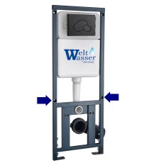 Инсталляция для подвесного унитаза WeltWasser WW Marberg 410 10000011210 с кнопкой смыва черной матовой
