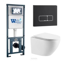 Наборы инсталляций+унитаз подвесной+кнопка MARBERG 410 + MERZBACH 043 GL-WT + MAR 410 SE MT-BL