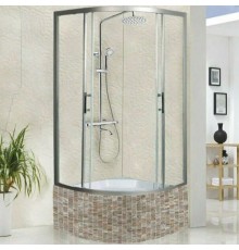 Душевой уголок Weltwasser WW500 С 80/159 80x80 стекло прозрачное, профиль хром матовый, с поддоном