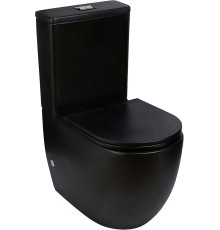 Унитаз напольный WeltWasser WW Merzbach 011 MT-BL 10000013291 черный матовый, безободковый, с бачком, с крышкой микролифт, слив торнадо