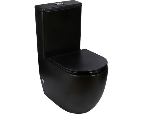 WW MERZBACH 011 MT-BL Унитаз компакт черный матовый, безободковый, с бачком, с крышкой микролифт, слив Торнадо